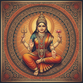 durga goddess seated small